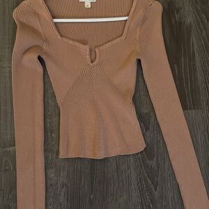 Women's Beige Long Sleeve Top